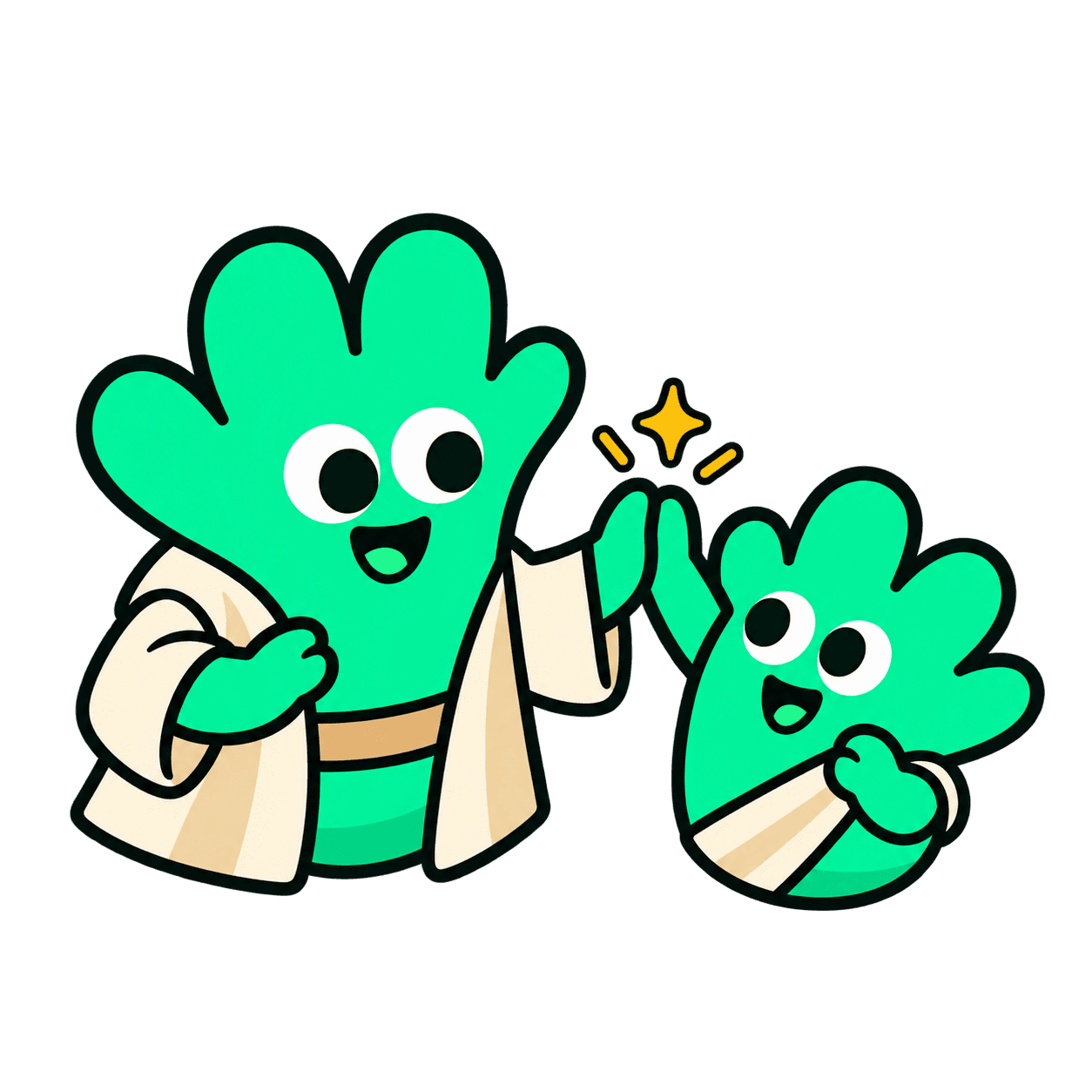 maestro and padawan celebrating together